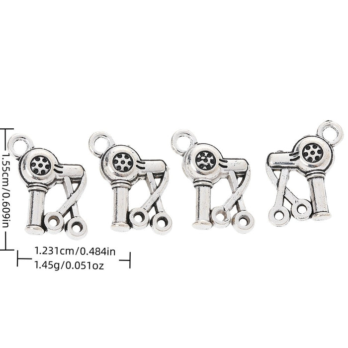 Antique Silver Zinc Alloy Hair Dryer Scissors Charm Pendant for DIY Necklace Bracelet Jewelry Making