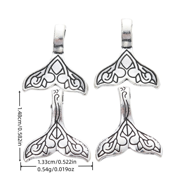 Antique Silver Zinc Alloy Fish Tail Charm Pendant for DIY Necklace Bracelet Jewelry Making
