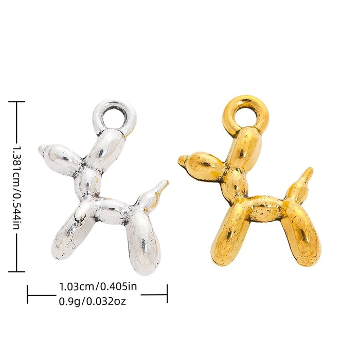 Zinc Alloy Balloon Dog Charm Pendant for DIY Necklace Bracelet Jewelry Making