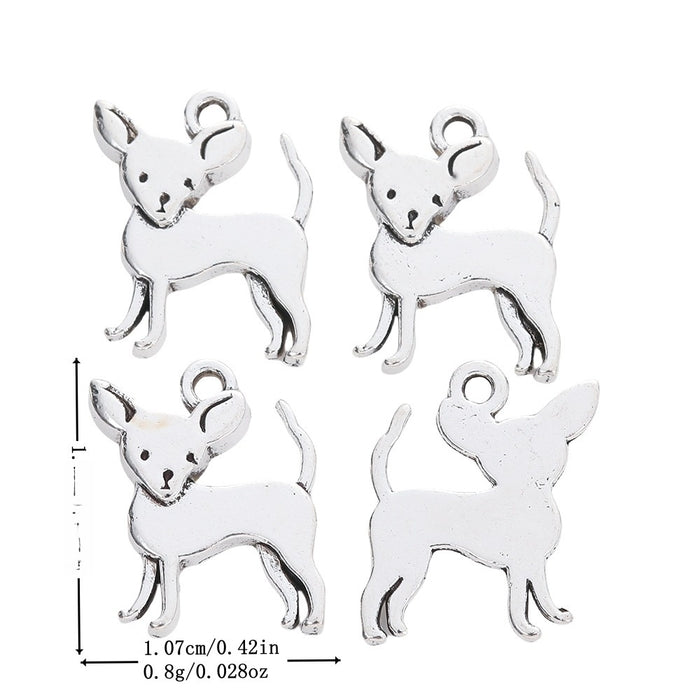 Antique Silver Zinc Alloy Fox Charm Pendant for DIY Necklace Bracelet Jewelry Making