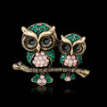 Black Gold Tone Owl Metal Brooch Pin 2.9 x 3.6 cm for Jackets and Lapels view 2