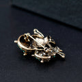 Black Gold Tone Owl Metal Brooch Pin 2.9 x 3.6 cm for Jackets and Lapels view 5
