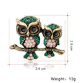 Black Gold Tone Owl Metal Brooch Pin 2.9 x 3.6 cm for Jackets and Lapels view 3