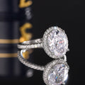 Oval Zircon Ring For Women, Elegant Fashion Single Band For Engagement And Wedding Wear view 3