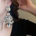 Copper Rhinestone Teardrop Earrings For Women, Statement Luxury Fashion Stud Jewelry view 4