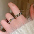 Vintage Rhinestone Oval Open Ring With Luxury Design For Women view 1