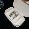 Vintage Rhinestone Oval Open Ring With Luxury Design For Women view 2