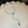 Minimalist Rhinestone Snake Alloy Sweater Necklace For Women Light Luxury Elegant Accessory view 2