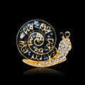 Black Gold Tone Snail Metal Brooch Pin for Jackets and Lapels view 2
