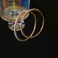 Metal Rhinestone Hoop Earrings With Silver Pin Geometric Circle Chic Statement Design view 4