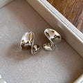 Light Luxury Metal C Letter Stud Earrings For Women Bold Fashion Silver Needle Ear Jewelry view 2