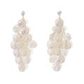 Elegant Long Shell Petal Cluster Tassel Alloy Rhinestone Stud Pearl Acrylic Drop Earrings view 5
