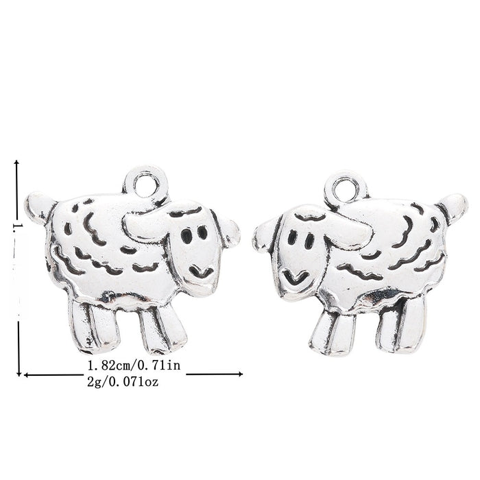 Antique Silver Zinc Alloy Sheep Charm Pendant for DIY Necklace Bracelet Jewelry Making