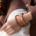 Maillard Acrylic Irregular Wide Edge Bangle Vintage High End Round Statement Jewelry For Women view 3