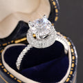 Geometric Zircon Micro Pave Ring For Women Valentine's Day Luxury Romantic Jewelry view 2