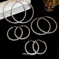 Copper Geometric Round Rhinestone Hoop Earrings For Women Light Luxury Statement Fashion Jewelry view 2