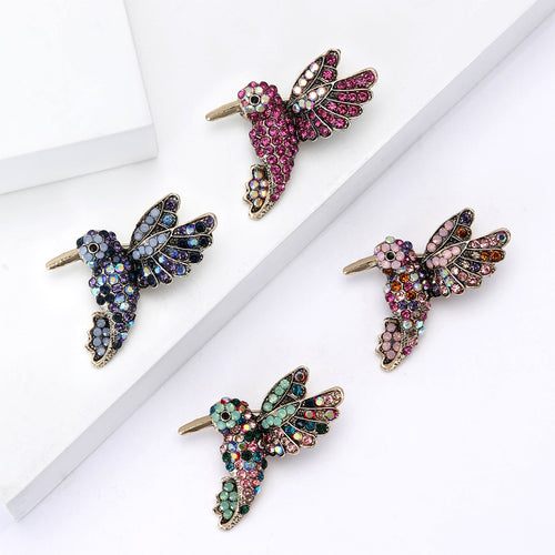 Alloy Rhinestone Hummingbird Brooch Pin For Sweaters And Suits