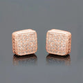 French Style Minimalist Full Rhinestone Stud Earrings For Women Elegant Daily Classic Jewelry view 6