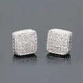 French Style Minimalist Full Rhinestone Stud Earrings For Women Elegant Daily Classic Jewelry view 1