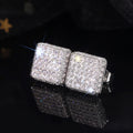 French Style Minimalist Full Rhinestone Stud Earrings For Women Elegant Daily Classic Jewelry view 2