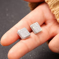 French Style Minimalist Full Rhinestone Stud Earrings For Women Elegant Daily Classic Jewelry view 3