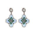 Light Luxury Vintage French Floral Alloy Drop Earrings With Silver Needle Posts view 5
