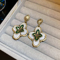 Light Luxury Vintage French Floral Alloy Drop Earrings With Silver Needle Posts view 4
