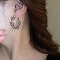 Copper Zircon Butterfly C Shape Ear Cuff Earrings For Women Light Luxury Fashion Jewelry view 3