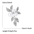 Vintage Alloy Rhinestone Leaf Brooch For Women Suits And Coats view 5