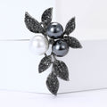 Vintage Alloy Rhinestone Leaf Brooch For Women Suits And Coats view 3