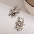Elegant Korean Style Alloy Silver Heart Sequin Tassel Long Dangle Drop Women's Statement Earrings view 3