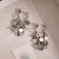 Elegant Korean Style Alloy Silver Heart Sequin Tassel Long Dangle Drop Women's Statement Earrings view 4