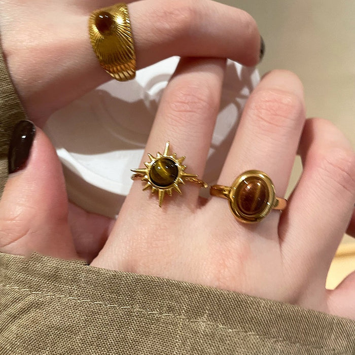 Maillard Oval Open Ring With Minimalist Design For Women