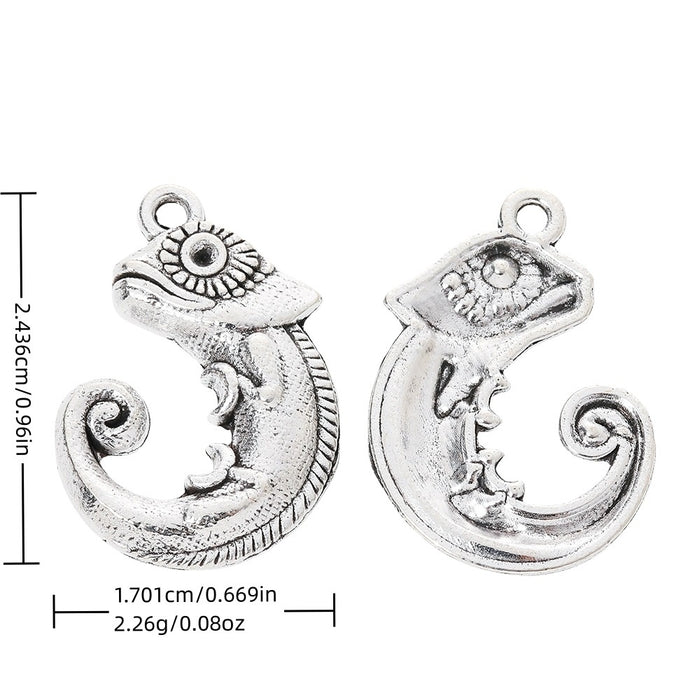 Antique Silver Zinc Alloy Lizard Charm Pendant for DIY Necklace Bracelet Jewelry Making