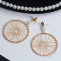 Pearl Look Fringe and Plain Webbed Round Hoop Earrings view 4