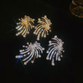 Light Luxury Star Firework Faux Pearl Stud Earrings With Silver Pins For Women view 2