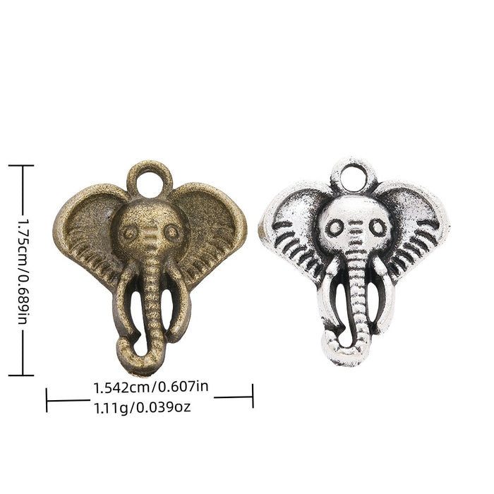DIY Jewelry Accessory Vintage Alloy Elephant Pendant Charm For Necklace Craft Making