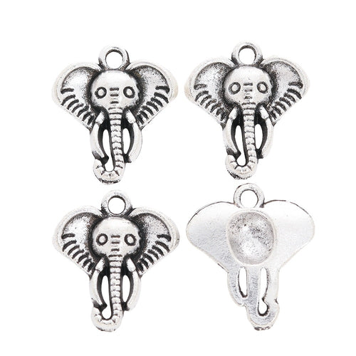 DIY Jewelry Accessory Vintage Alloy Elephant Pendant Charm For Necklace Craft Making