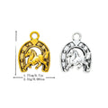 Zinc Alloy Horseshoe Horse Charm Pendant for DIY Necklace Bracelet Jewelry Making view 1