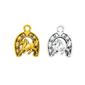 Zinc Alloy Horseshoe Horse Charm Pendant for DIY Necklace Bracelet Jewelry Making view 4