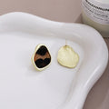 Vintage Irregular Heart Leopard Print Alloy Studs, Hong Kong Style Maillard Fashion Elegant Earrings view 4