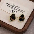 Vintage Irregular Heart Leopard Print Alloy Studs, Hong Kong Style Maillard Fashion Elegant Earrings view 1