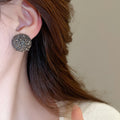 Acrylic Full Rhinestone Heart Stud Earrings For Women Minimalist Light Luxury Fashion view 4