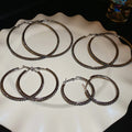 Chic Copper Rhinestone Round Geometric Hoop Earrings With Silver Needle Posts view 2