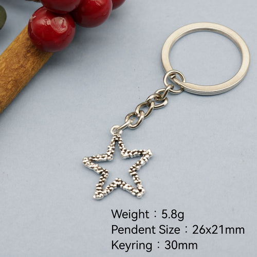 Zinc Alloy Simple Star Keychain For Bag Charm Gift