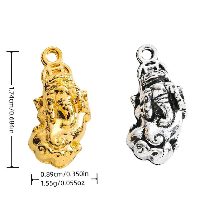 Zinc Alloy Pixiu Coin Charm Pendant for DIY Necklace Bracelet Jewelry Making