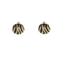 Vintage Black Gold Leopard Stripe Enamel Alloy Round Square Studs Luxury Fashion Statement Earrings view 5