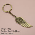 Metal Minimal Feather Wing Keychain Bag Charm view 2