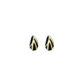 Vintage Luxury Black Gold Enamel Zebra Stripe Teardrop Alloy Silver Needle Stud Earrings view 5