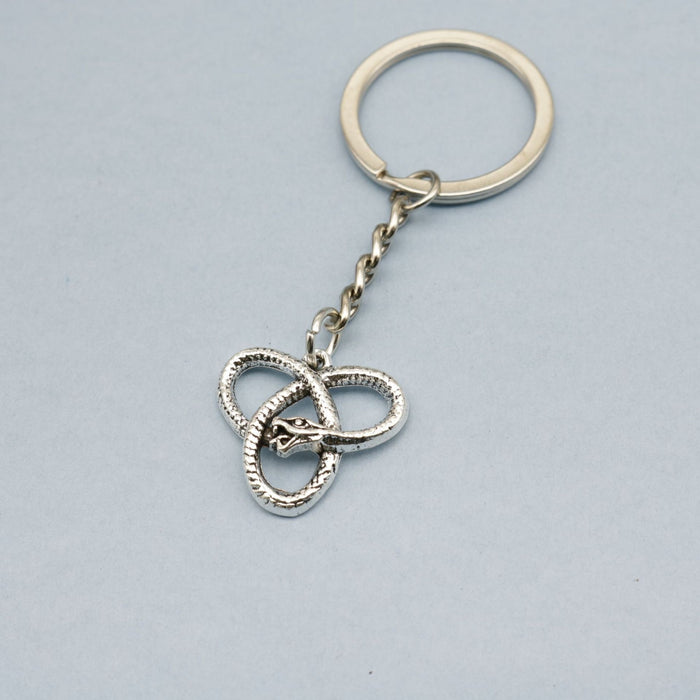 Zinc Alloy Snake Triangle Knot Keychain Fashion Bag Charm